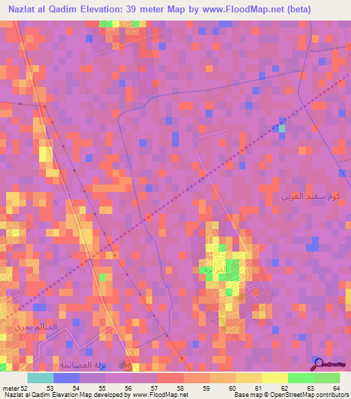 Nazlat al Qadim,Egypt Elevation Map