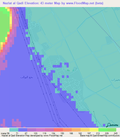 Nazlat al Qadi,Egypt Elevation Map