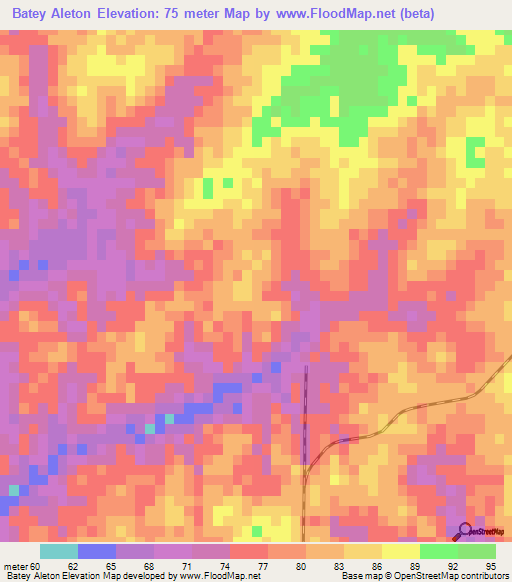 Batey Aleton,Dominican Republic Elevation Map