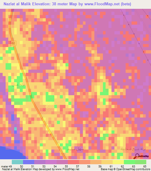 Nazlat al Malik,Egypt Elevation Map