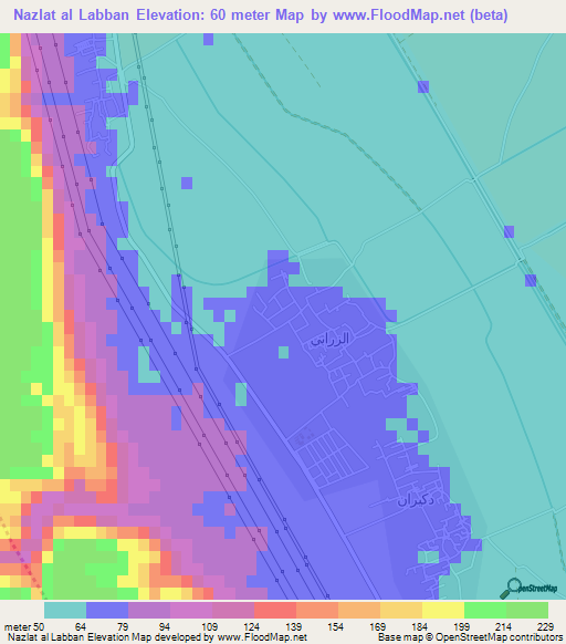 Nazlat al Labban,Egypt Elevation Map