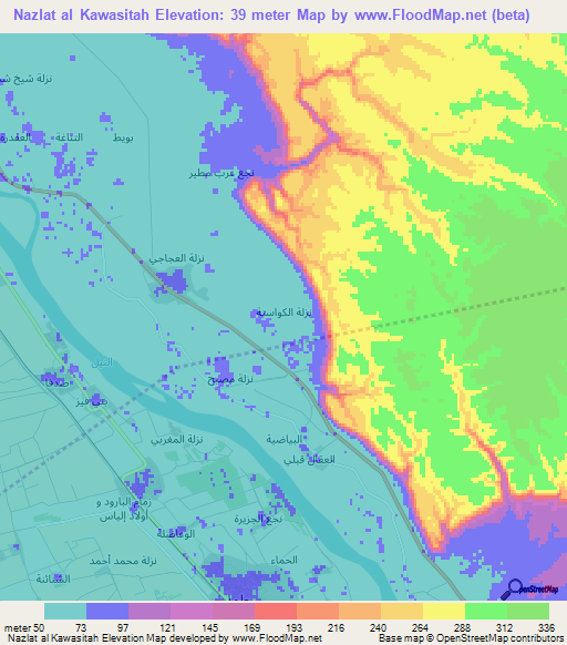 Nazlat al Kawasitah,Egypt Elevation Map