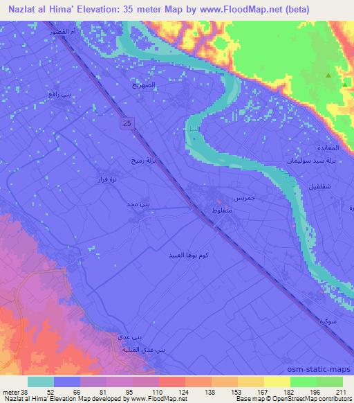 Nazlat al Hima',Egypt Elevation Map