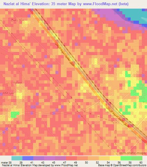 Nazlat al Hima',Egypt Elevation Map