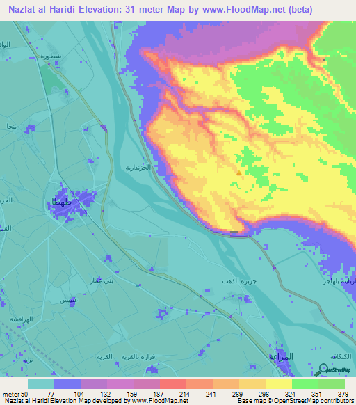 Nazlat al Haridi,Egypt Elevation Map