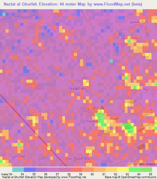 Nazlat al Ghurfah,Egypt Elevation Map