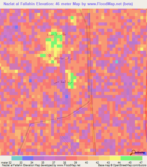 Nazlat al Fallahin,Egypt Elevation Map