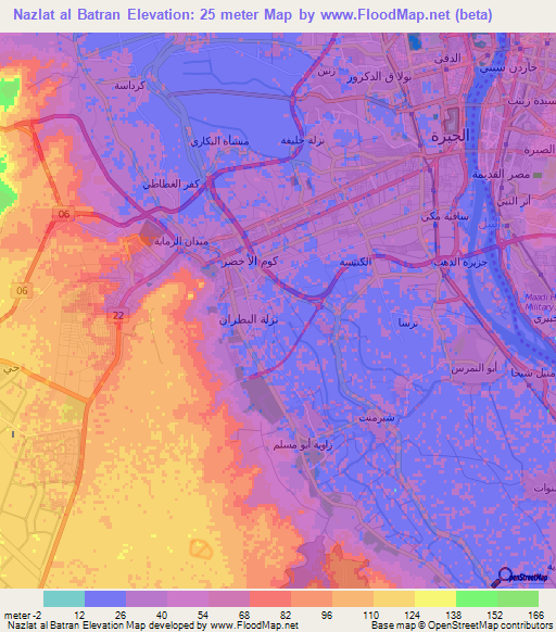 Nazlat al Batran,Egypt Elevation Map