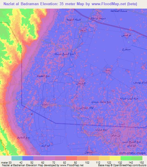 Nazlat al Badraman,Egypt Elevation Map