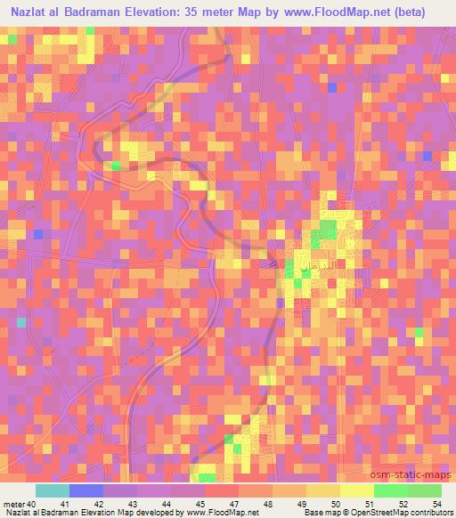 Nazlat al Badraman,Egypt Elevation Map