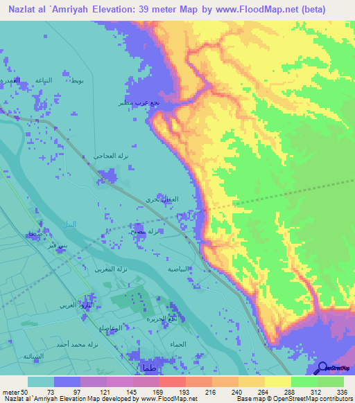 Nazlat al `Amriyah,Egypt Elevation Map