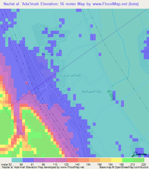 Nazlat al `Ada'imah,Egypt Elevation Map