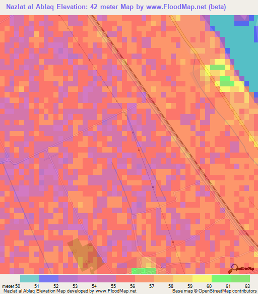 Nazlat al Ablaq,Egypt Elevation Map