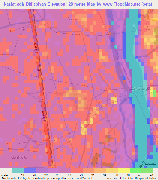 Nazlat adh Dhi'abiyah,Egypt Elevation Map