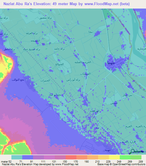 Nazlat Abu Ra's,Egypt Elevation Map