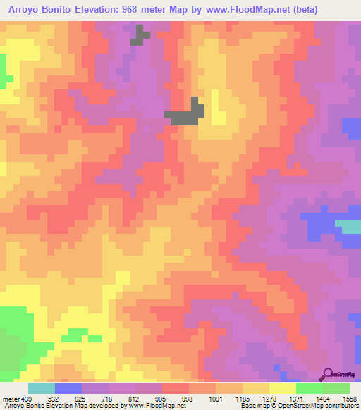 Arroyo Bonito,Dominican Republic Elevation Map