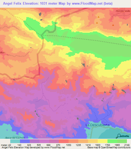 Angel Felix,Dominican Republic Elevation Map