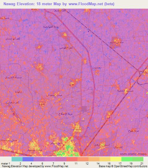 Nawag,Egypt Elevation Map