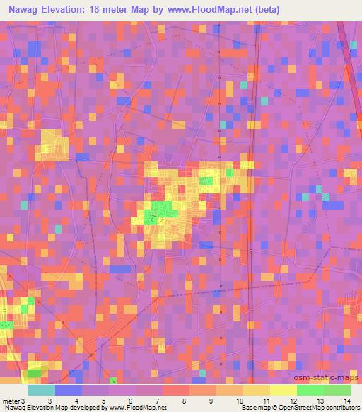 Nawag,Egypt Elevation Map