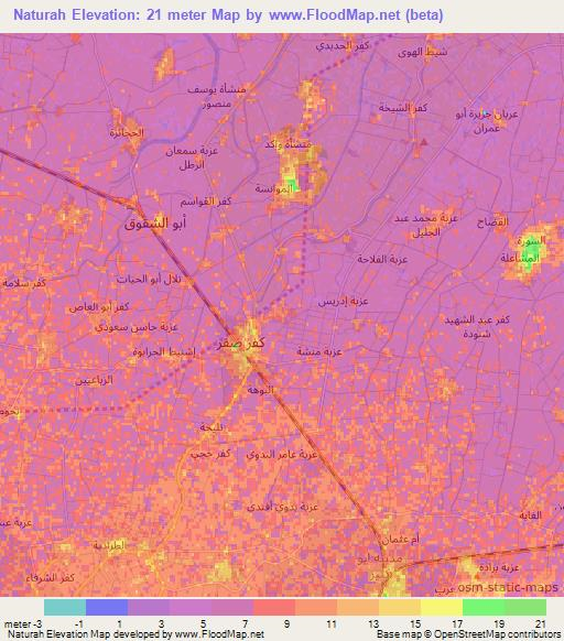 Naturah,Egypt Elevation Map