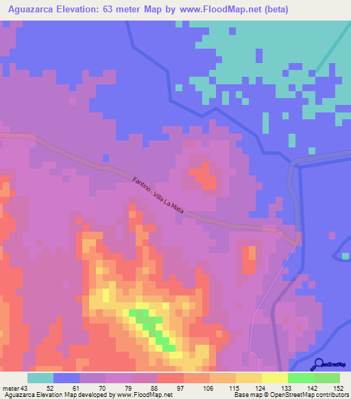 Aguazarca,Dominican Republic Elevation Map