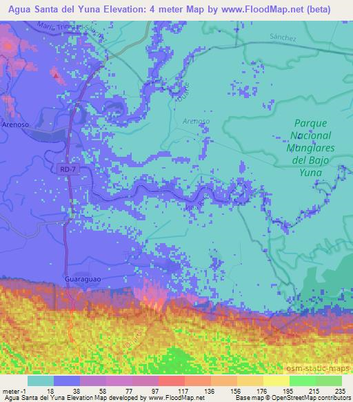 Agua Santa del Yuna,Dominican Republic Elevation Map