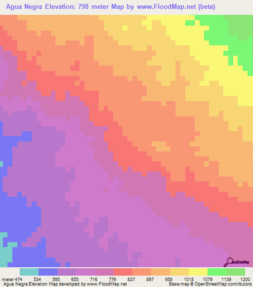 Agua Negra,Dominican Republic Elevation Map