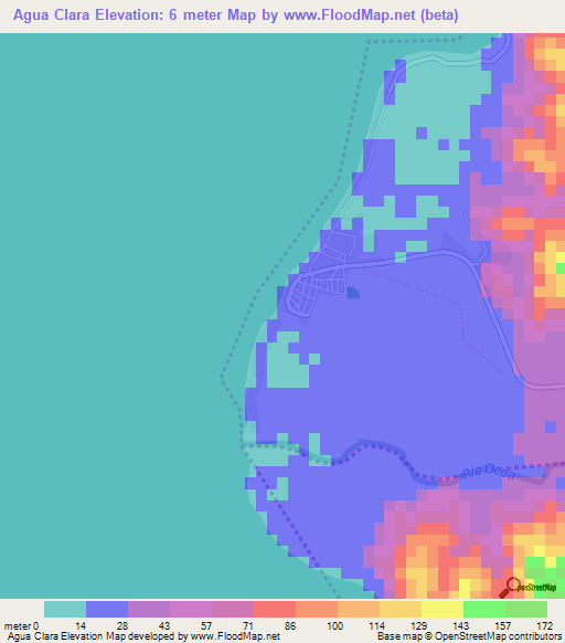 Agua Clara,Dominican Republic Elevation Map