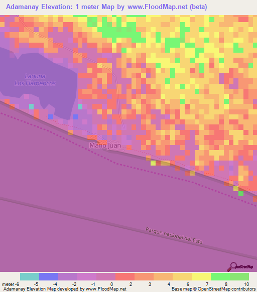 Adamanay,Dominican Republic Elevation Map