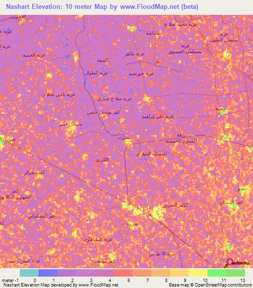 Nashart,Egypt Elevation Map