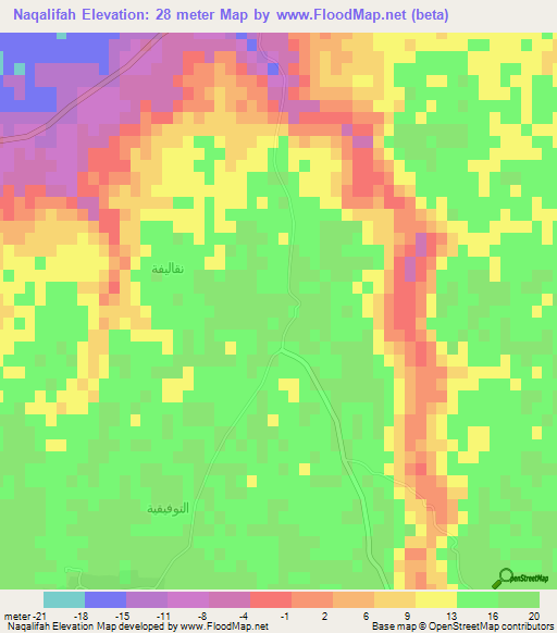 Naqalifah,Egypt Elevation Map