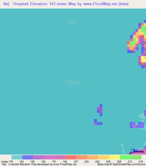 Naj` `Unaybah,Egypt Elevation Map