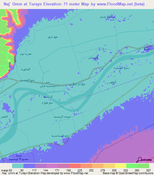 Naj` Umm at Turayn,Egypt Elevation Map