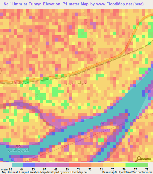 Naj` Umm at Turayn,Egypt Elevation Map