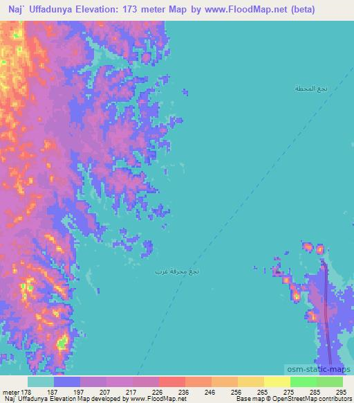 Naj` Uffadunya,Egypt Elevation Map