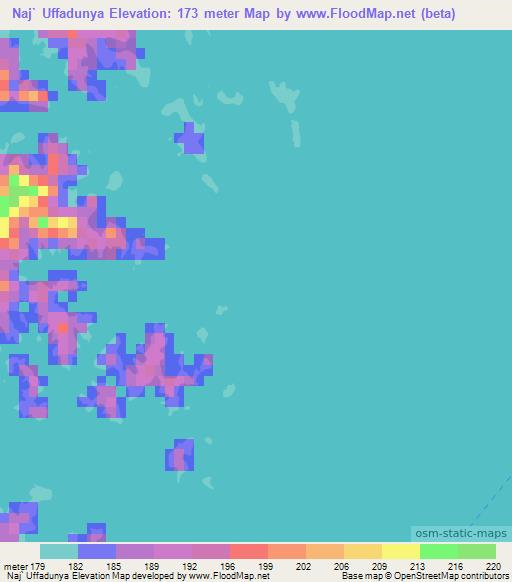 Naj` Uffadunya,Egypt Elevation Map