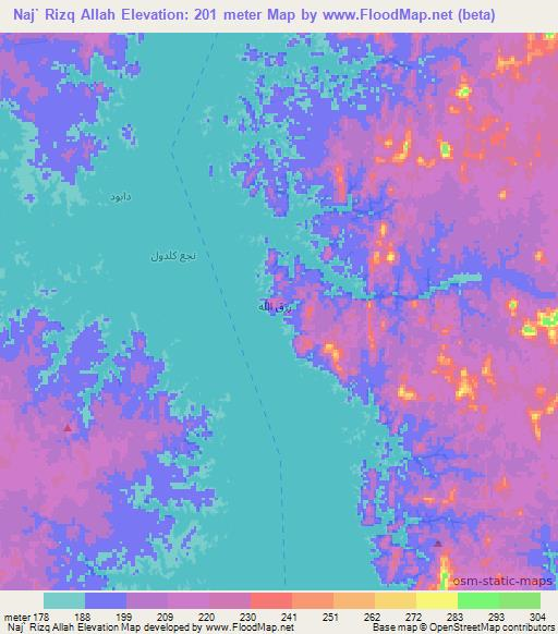 Naj` Rizq Allah,Egypt Elevation Map