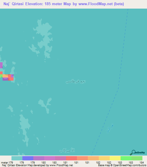 Naj` Qirtasi,Egypt Elevation Map