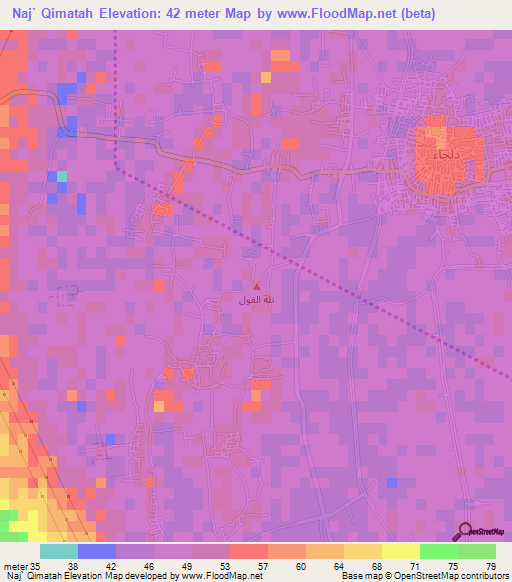 Naj` Qimatah,Egypt Elevation Map