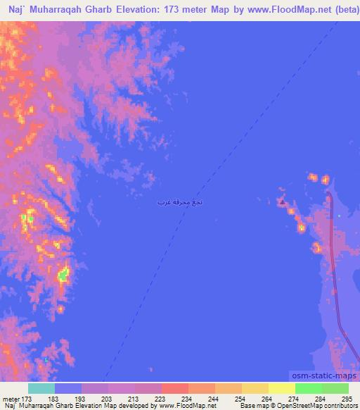 Naj` Muharraqah Gharb,Egypt Elevation Map