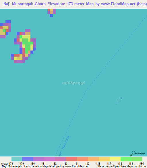 Naj` Muharraqah Gharb,Egypt Elevation Map