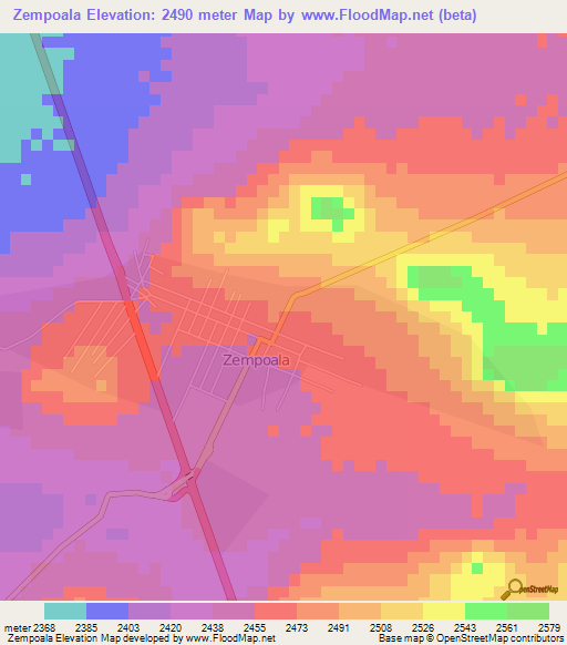 Zempoala,Mexico Elevation Map