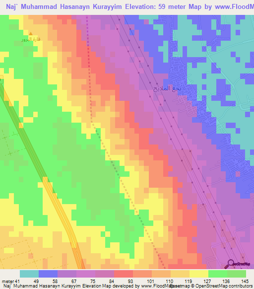 Naj` Muhammad Hasanayn Kurayyim,Egypt Elevation Map