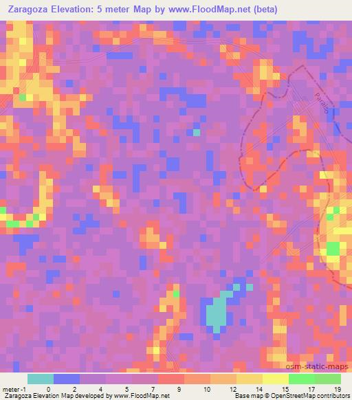 Zaragoza,Mexico Elevation Map