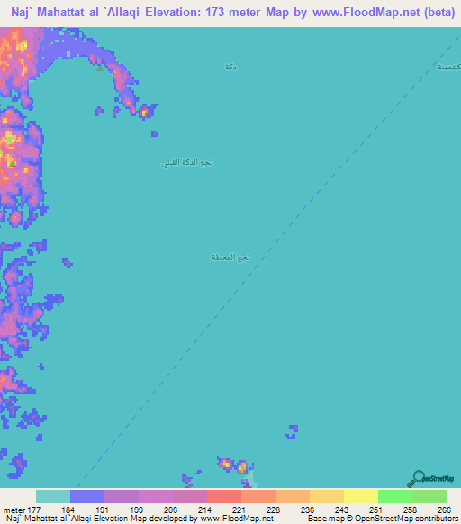 Naj` Mahattat al `Allaqi,Egypt Elevation Map