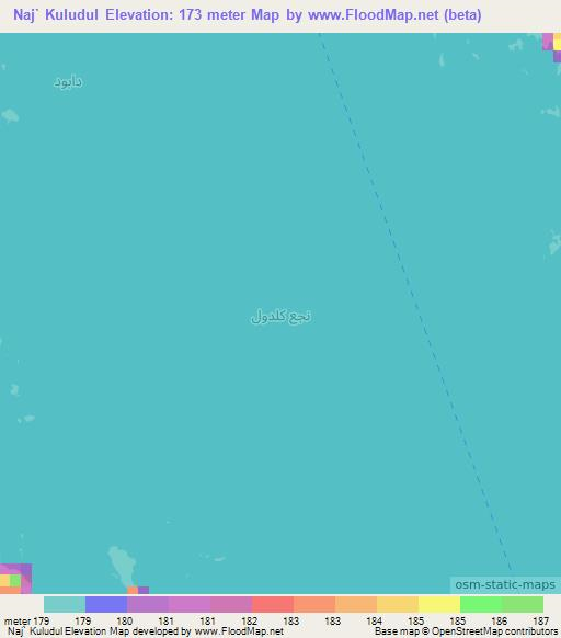 Naj` Kuludul,Egypt Elevation Map