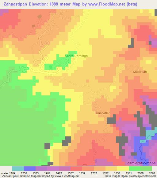 Zahuastipan,Mexico Elevation Map