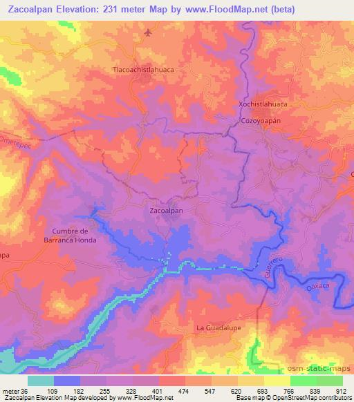 Zacoalpan,Mexico Elevation Map