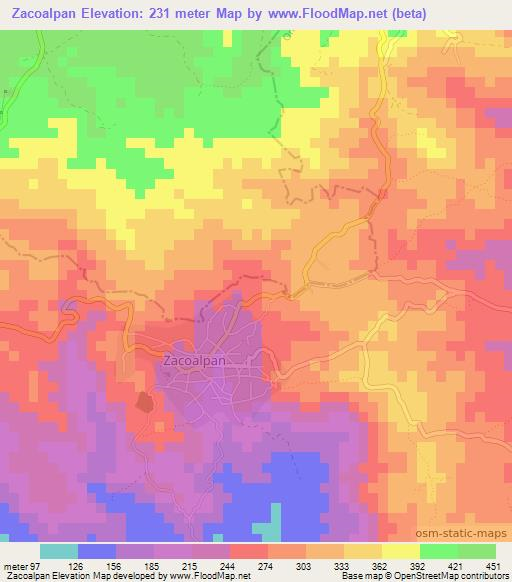 Zacoalpan,Mexico Elevation Map