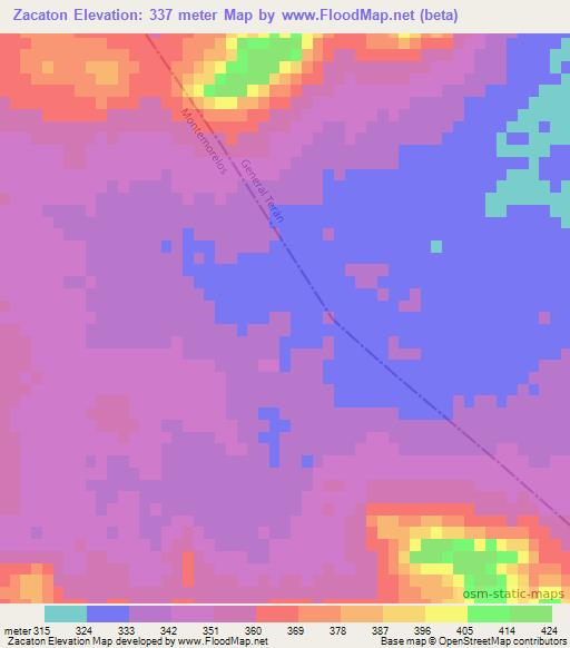 Zacaton,Mexico Elevation Map